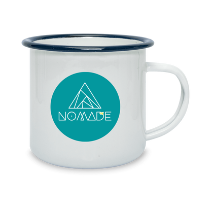 Tasse émaillée avec rebord coloré 450ml